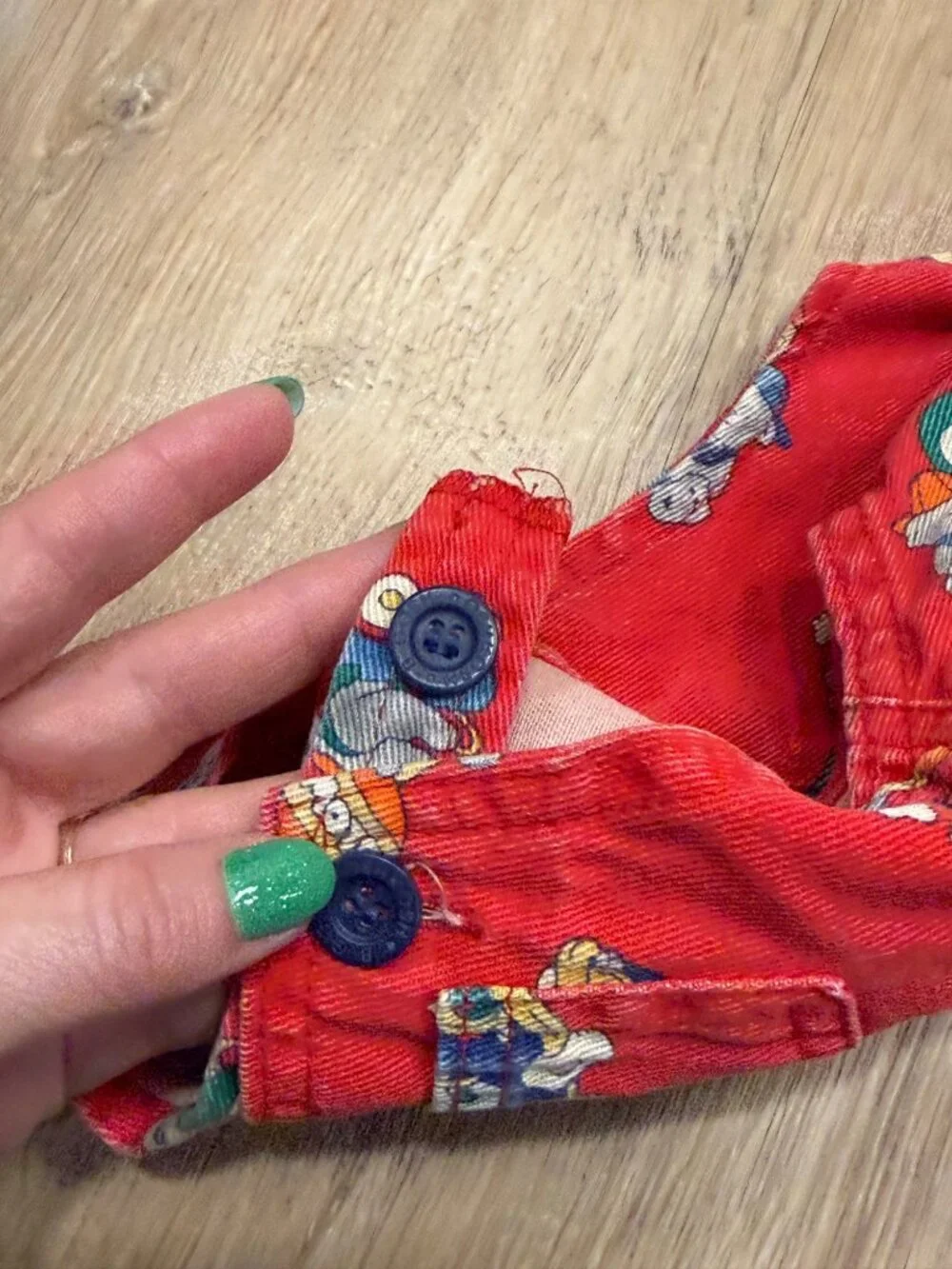 90s Vintage Osh Kosh B Gosh Baby Boys Red Overalls 24M Construction Bears Print